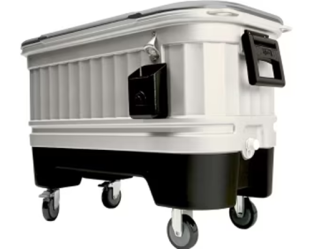 HIELERA 125QT BLANCO con NEGRA CON RUEDAS PARTY BAR IGLOO